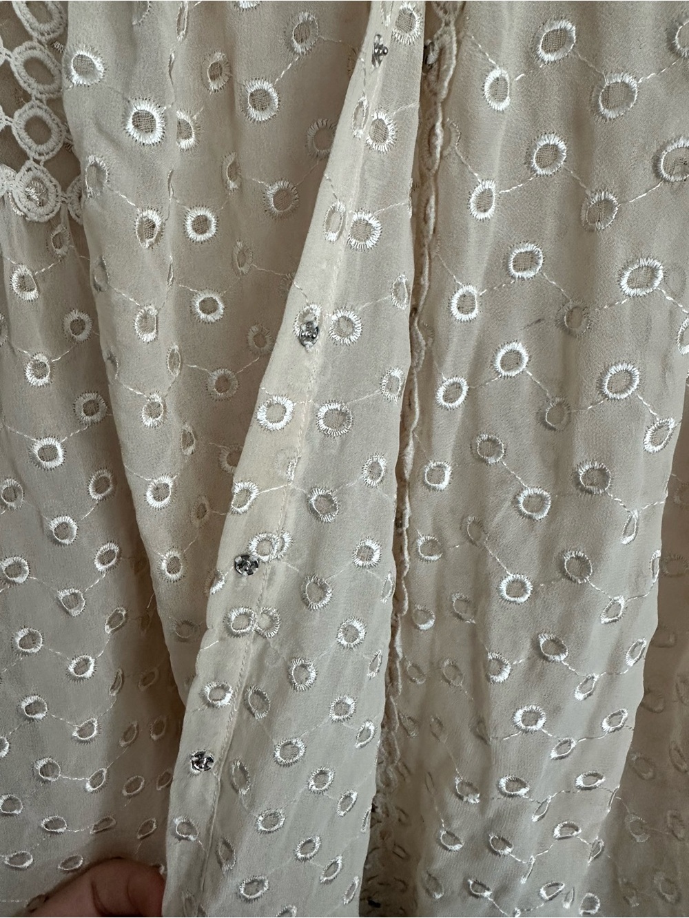 hazel Cream Eyelet Crochet Peasant Blouse - Picture 6 of 6